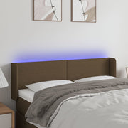 LED uzglavlje tamnosmeđe 147x16x78/88 cm od tkanine
