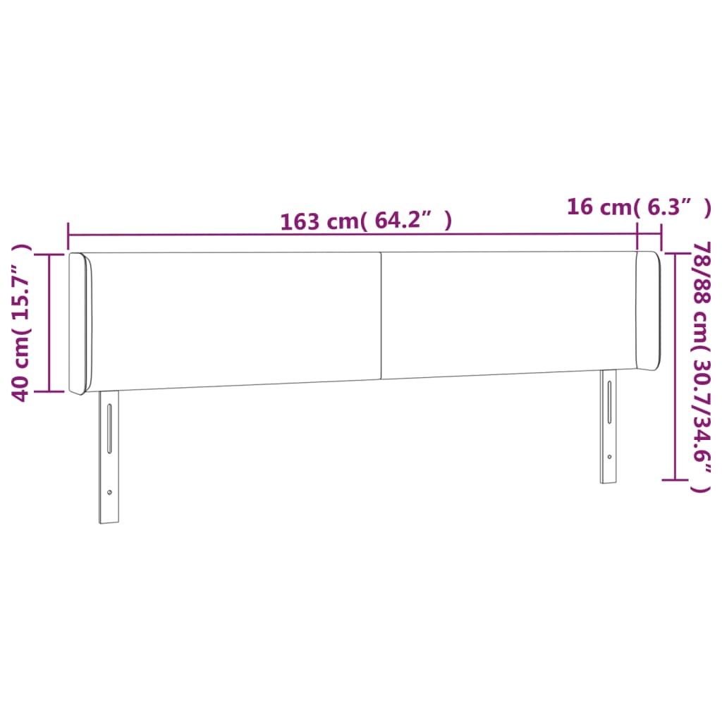 LED uzglavlje plavo 163x16x78/88 cm od tkanine