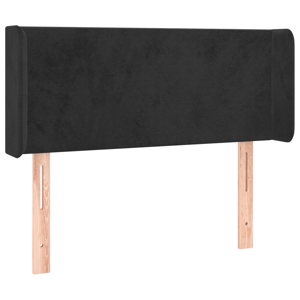 LED uzglavlje crno 93x16x78/88 cm baršunasto