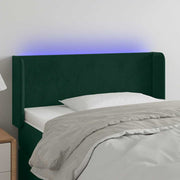 LED uzglavlje tamnozeleno 103x16x78/88 cm baršunasto