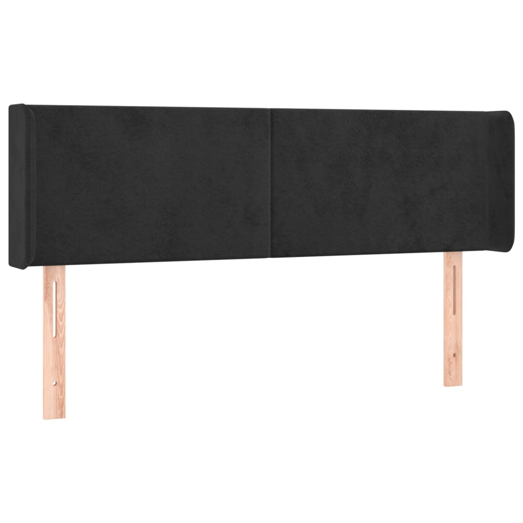 LED uzglavlje crno 147x16x78/88 cm baršunasto