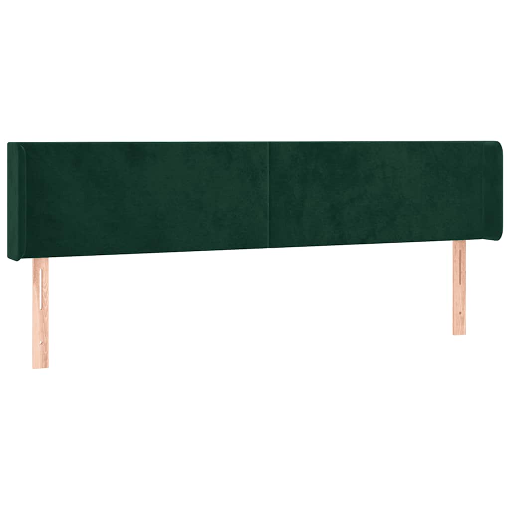 LED uzglavlje tamnozeleno 163x16x78/88 cm baršunasto