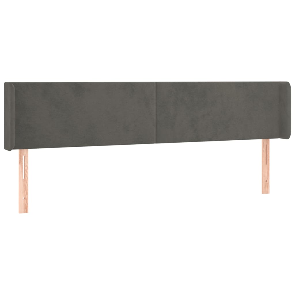 LED uzglavlje tamnosivo 183x16x78/88 cm baršunasto