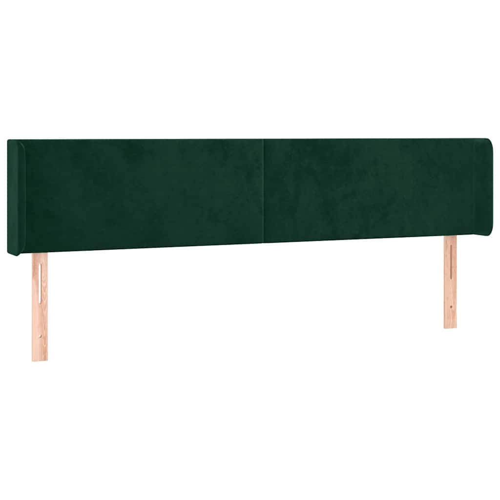 LED uzglavlje tamnozeleno 203x16x78/88 cm baršunasto