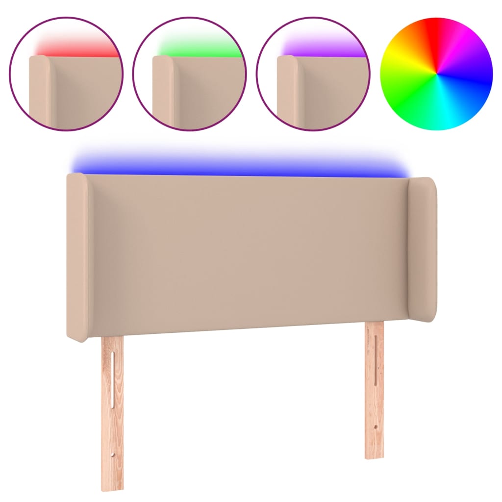 LED uzglavlje boja cappuccina 83x16x78/88 cm od umjetne kože