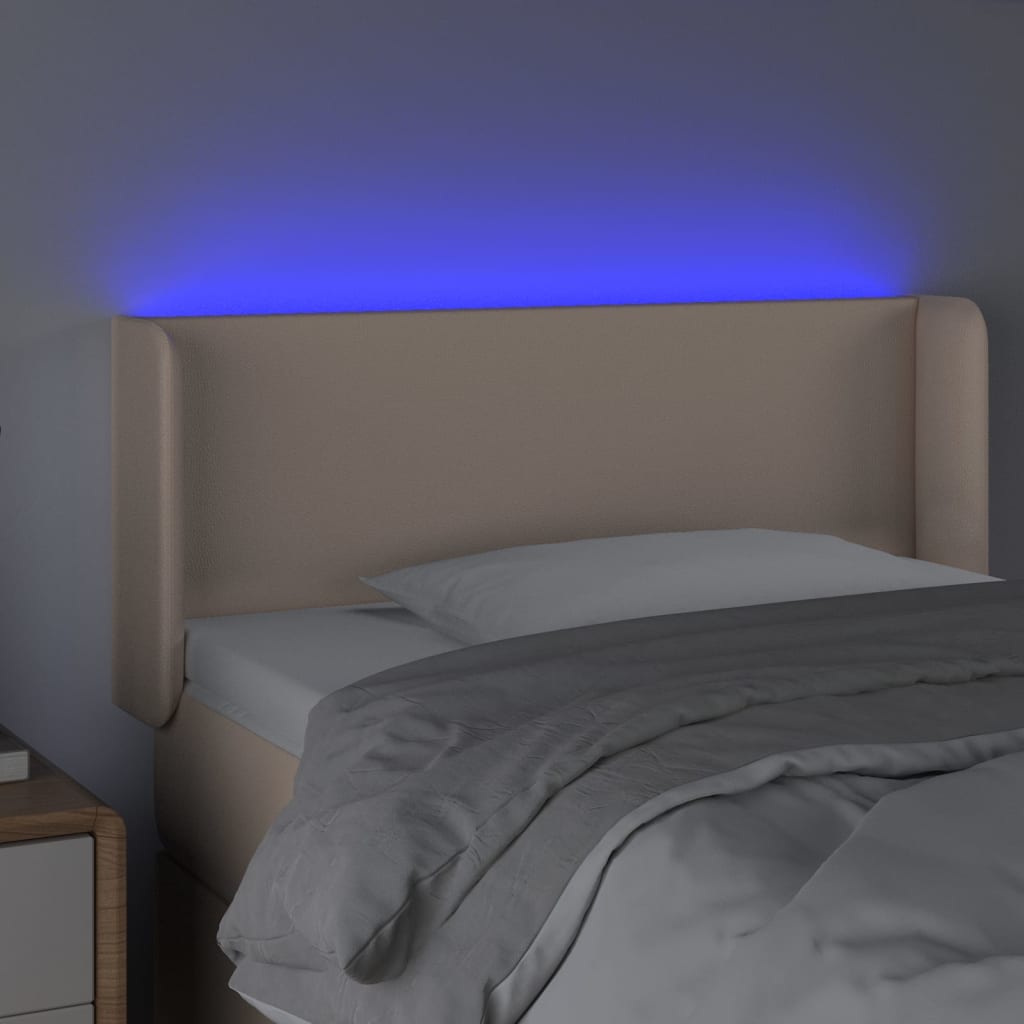 LED uzglavlje boja cappuccina 83x16x78/88 cm od umjetne kože