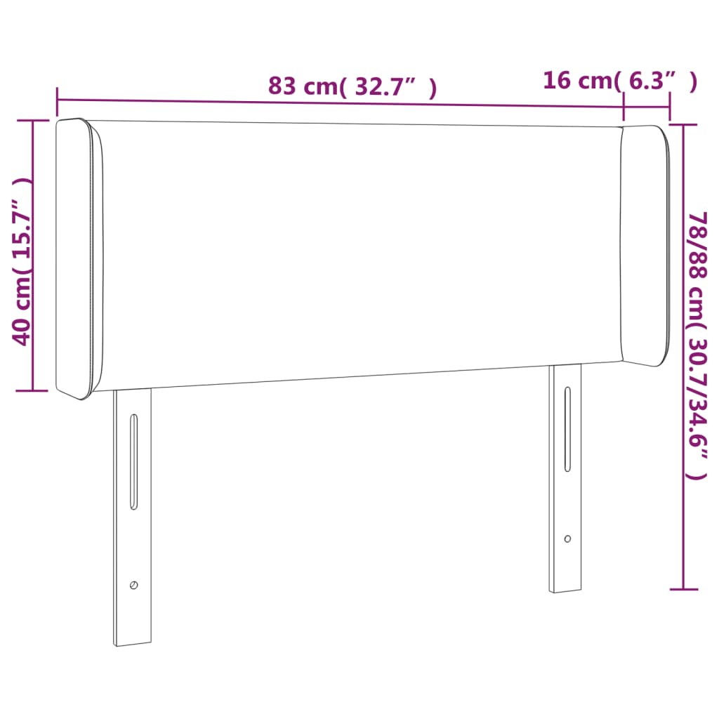 LED uzglavlje boja cappuccina 83x16x78/88 cm od umjetne kože