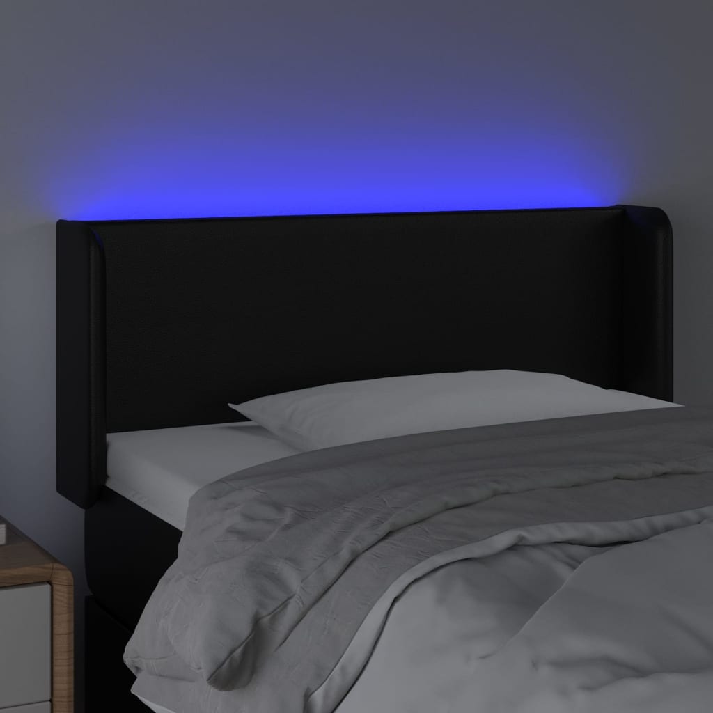 LED uzglavlje crno 103x16x78/88 cm od umjetne kože