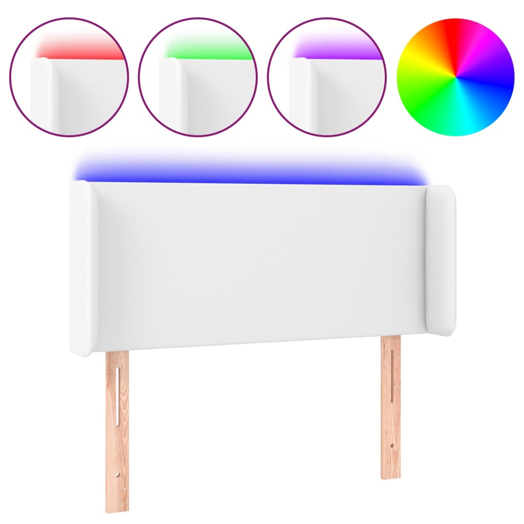 LED uzglavlje bijelo 103x16x78/88 cm od umjetne kože
