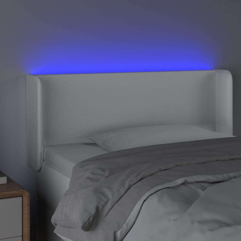 LED uzglavlje bijelo 103x16x78/88 cm od umjetne kože