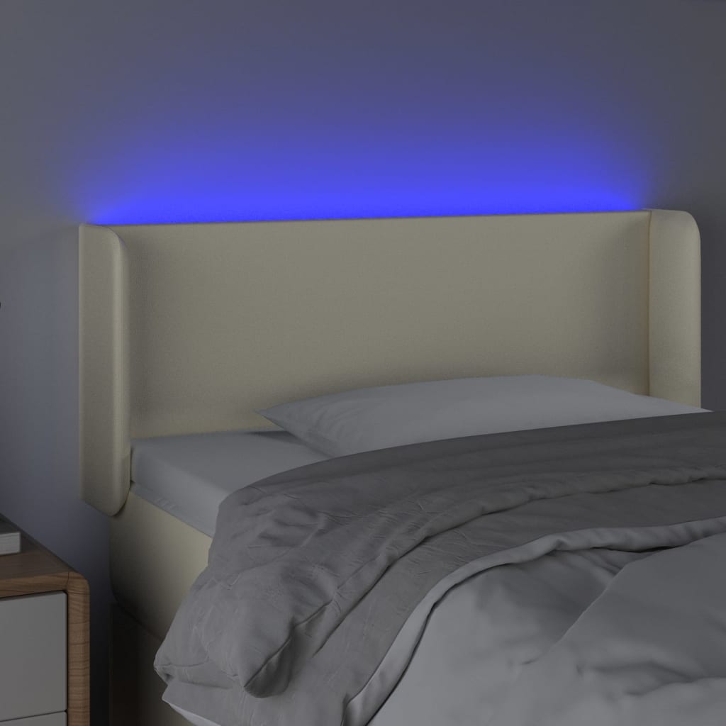 LED uzglavlje krem 103x16x78/88 cm od od umjetne kože