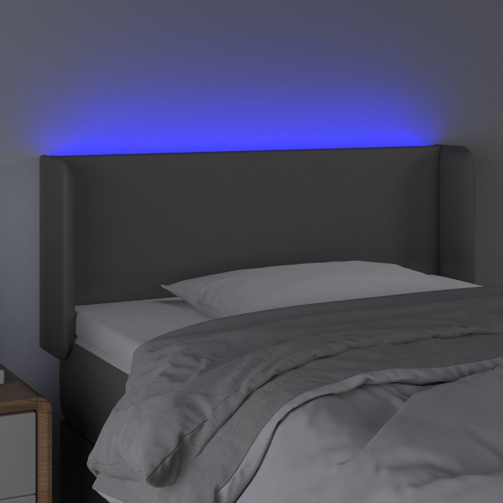 LED uzglavlje sivo 103x16x78/88 cm od umjetne kože