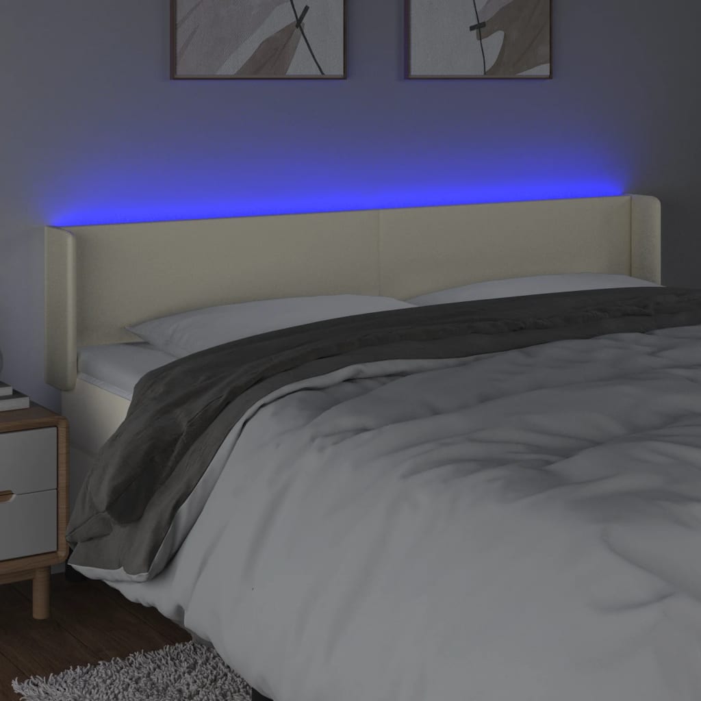 LED uzglavlje krem 163x16x78/88 cm od umjetne kože