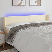 LED uzglavlje krem 163x16x78/88 cm od umjetne kože