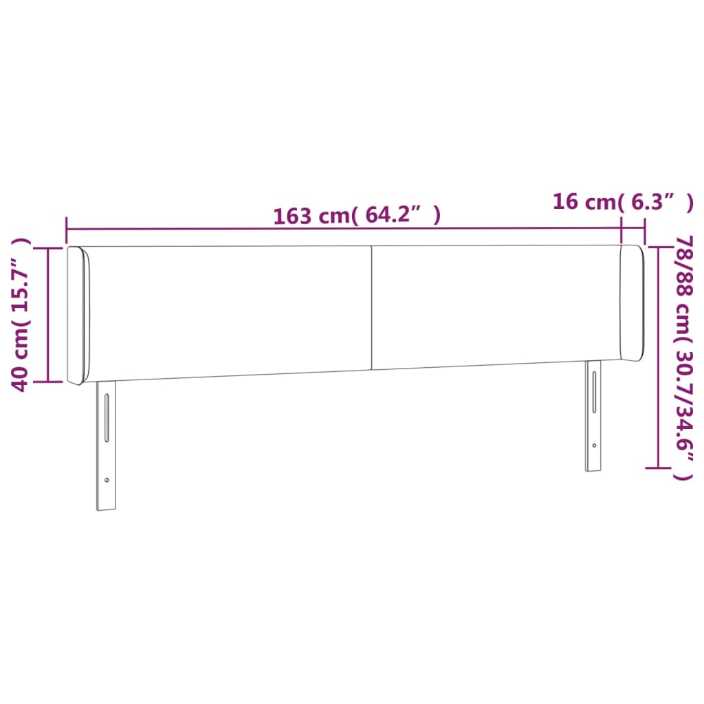 LED uzglavlje sivo 163x16x78/88 cm od umjetne kože