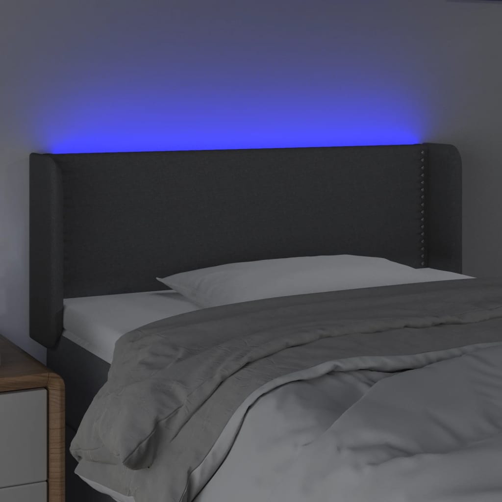 LED uzglavlje tamnosiv 93x16x78/88 cm od tkanine