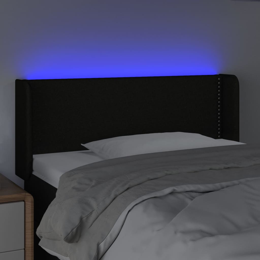 LED uzglavlje crno 103x16x78/88 cm od tkanine