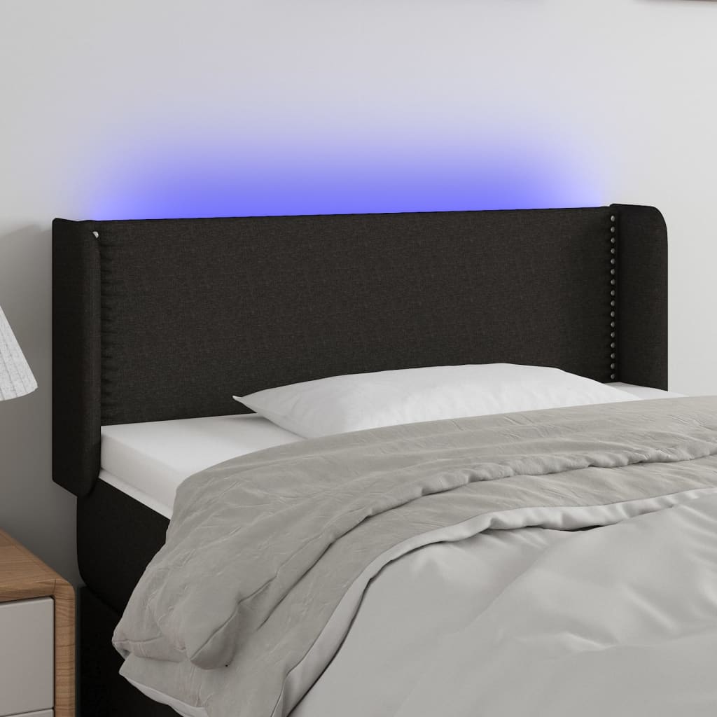 LED uzglavlje crno 103x16x78/88 cm od tkanine
