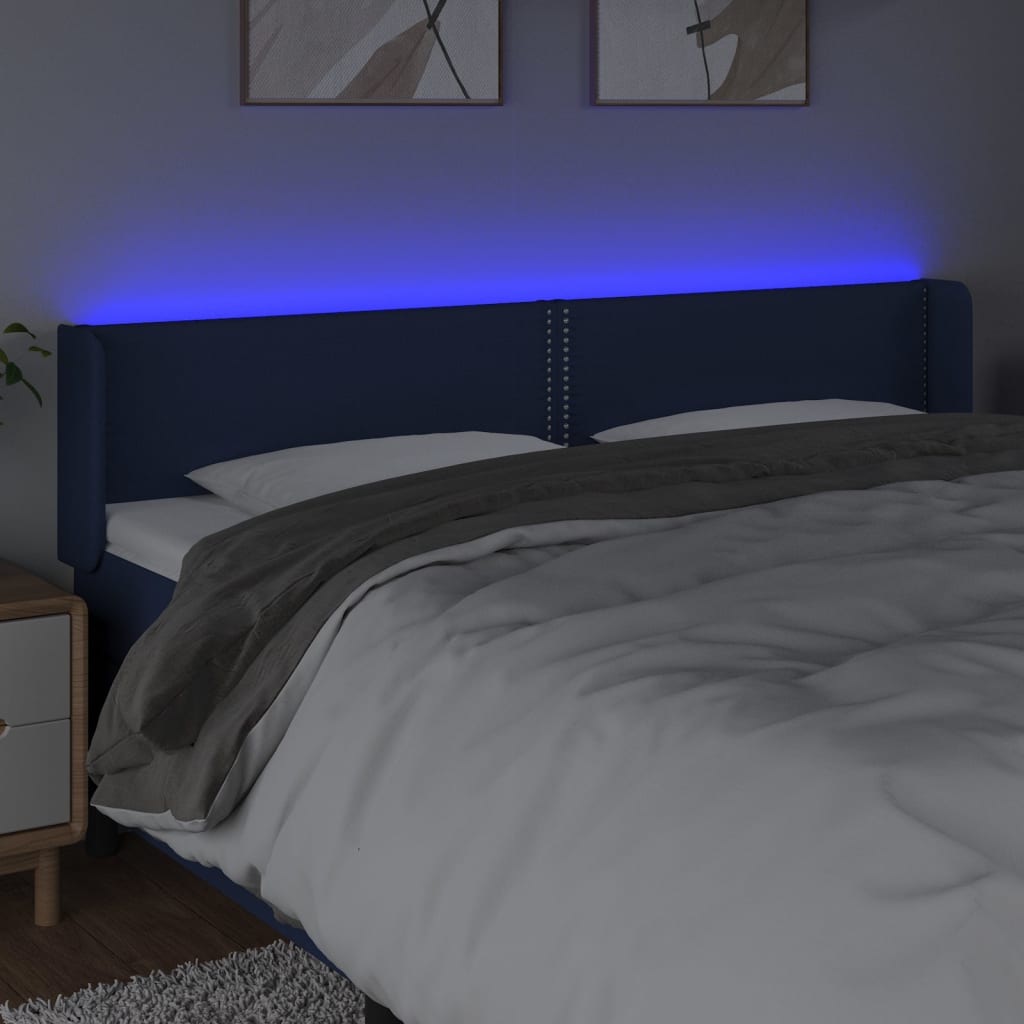 LED uzglavlje plavo 183x16x78/88 cm od tkanine