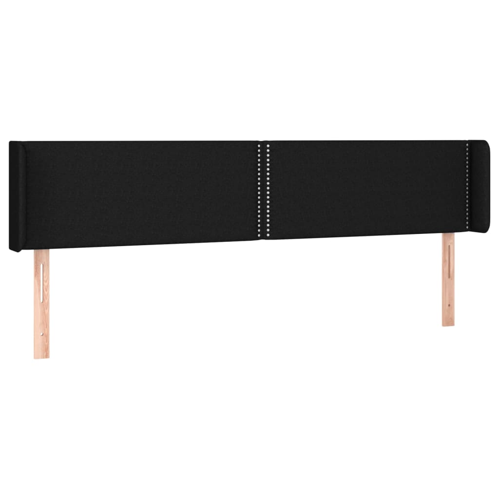 LED uzglavlje crno 203x16x78/88 cm od tkanine