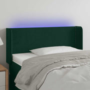 LED uzglavlje tamnozeleno 103x16x78/88 cm baršunasto