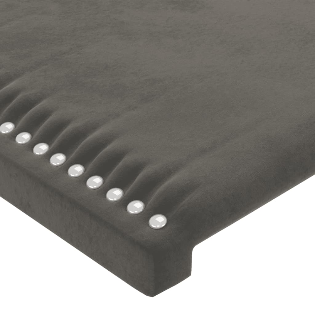 LED uzglavlje tamnosivo 163x16x78/88 cm baršunasto