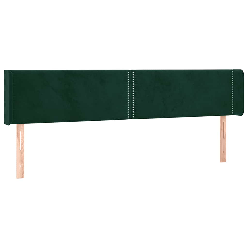 LED uzglavlje tamnozeleno 183x16x78/88 cm baršunasto