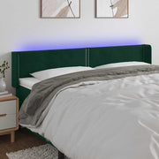 LED uzglavlje tamnozeleno 183x16x78/88 cm baršunasto