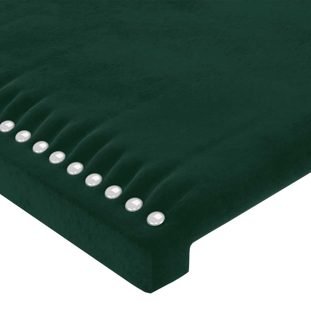 LED uzglavlje tamnozeleno 203x16x78/88 cm baršunasto