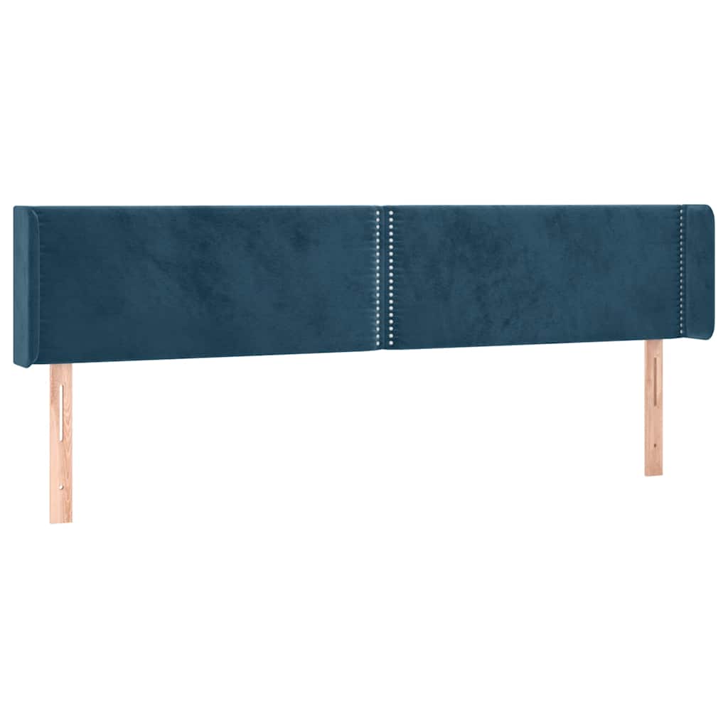 LED uzglavlje tamnoplavo 203x16x78/88 cm baršunasto