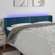 LED uzglavlje tamnoplavo 203x16x78/88 cm baršunasto