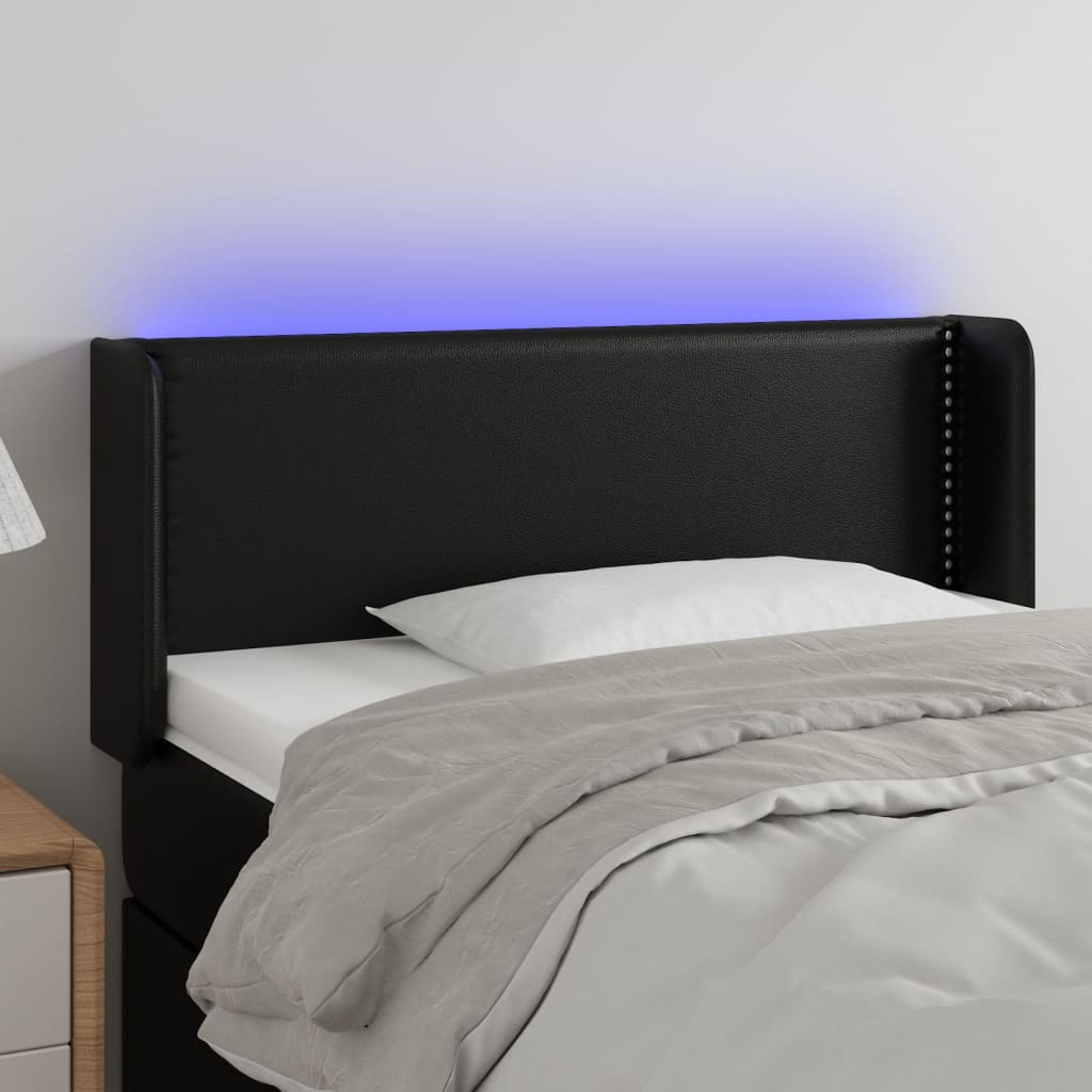 LED uzglavlje crno 103x16x78/88 cm od umjetne kože