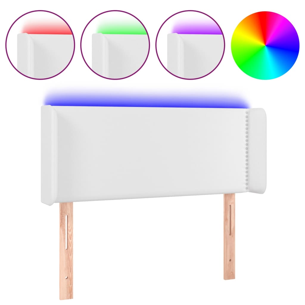LED uzglavlje bijelo 103x16x78/88 cm od umjetne kože
