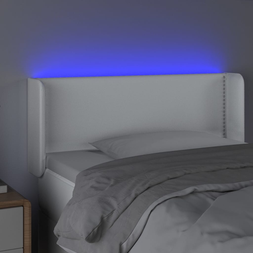 LED uzglavlje bijelo 103x16x78/88 cm od umjetne kože