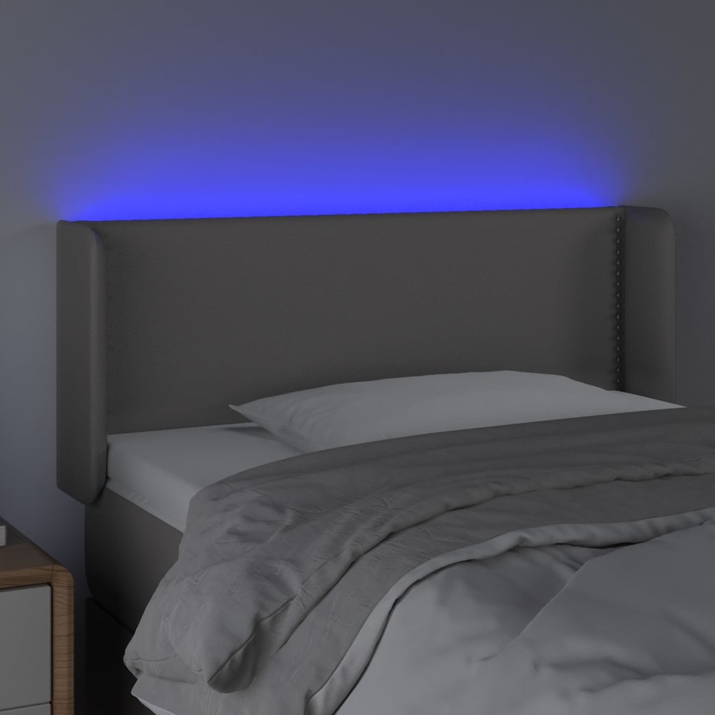 LED uzglavlje sivo 103x16x78/88 cm od umjetne kože