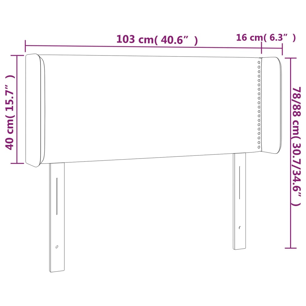 LED uzglavlje sivo 103x16x78/88 cm od umjetne kože