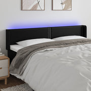 LED uzglavlje crno 183x16x78/88 cm od umjetne kože