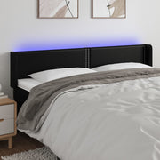 LED uzglavlje crno 203x16x78/88 cm od umjetne kože