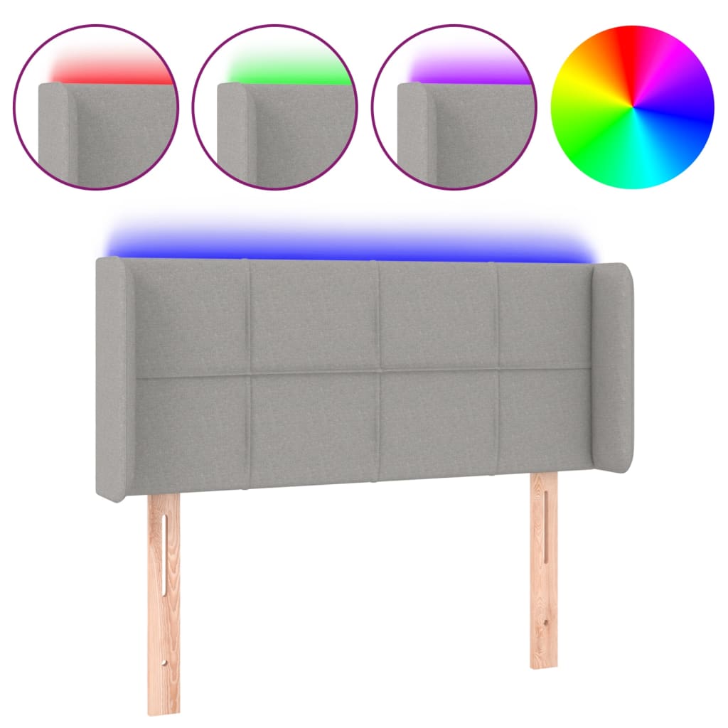 LED uzglavlje svjetlosivo 83x16x78/88 cm od tkanine