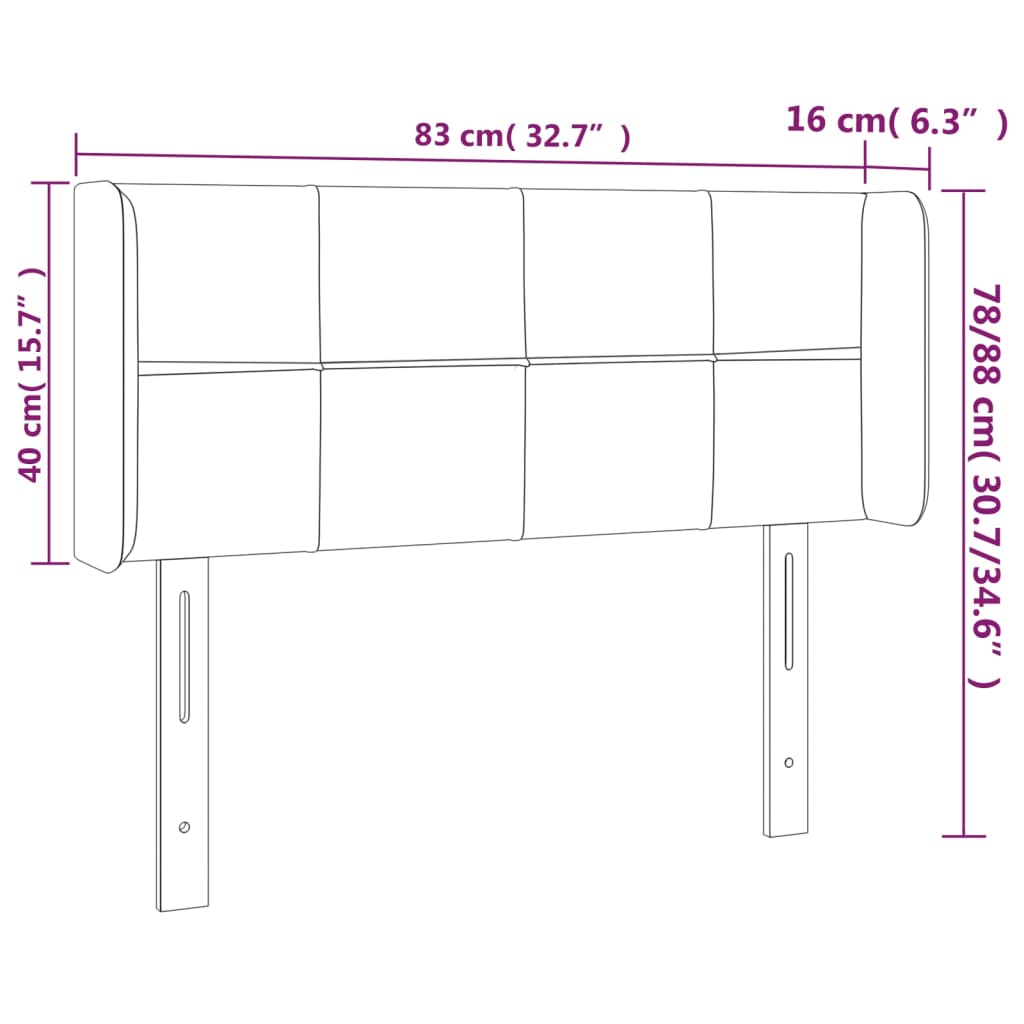 LED uzglavlje plavo 83x16x78/88 cm od tkanine