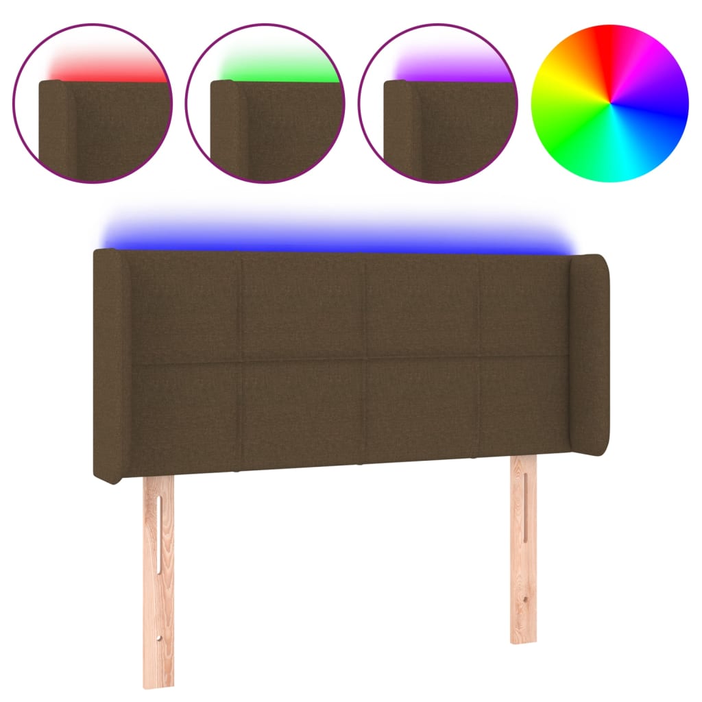 LED uzglavlje tamnosmeđe 93x16x78/88 cm od tkanine