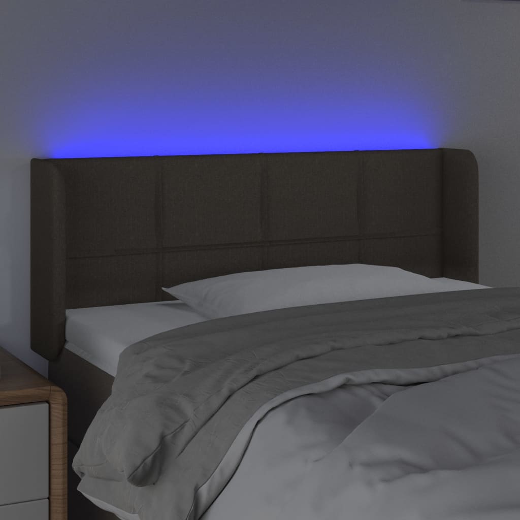 LED uzglavlje smeđesivo 103x16x78/88 cm od tkanine