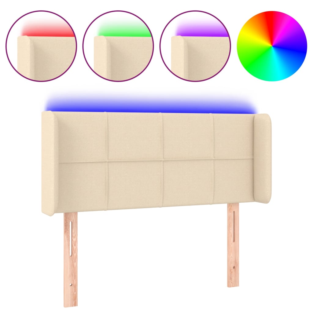 LED uzglavlje krem 103x16x78/88 cm od tkanine