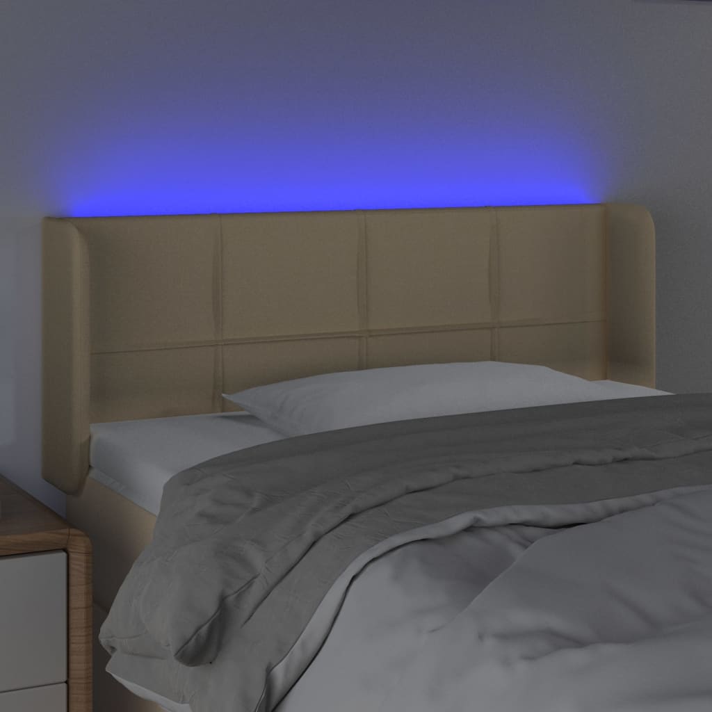 LED uzglavlje krem 103x16x78/88 cm od tkanine