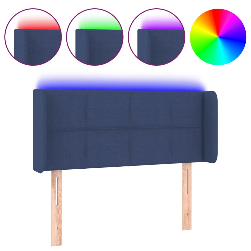 LED uzglavlje plavo 103x16x78/88 cm od tkanine