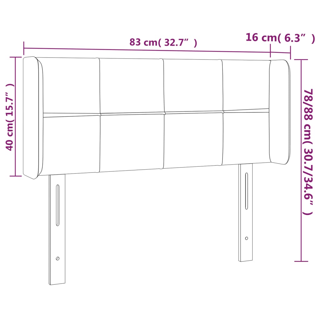 LED uzglavlje svjetlosivo 83x16x78/88 cm baršunasto
