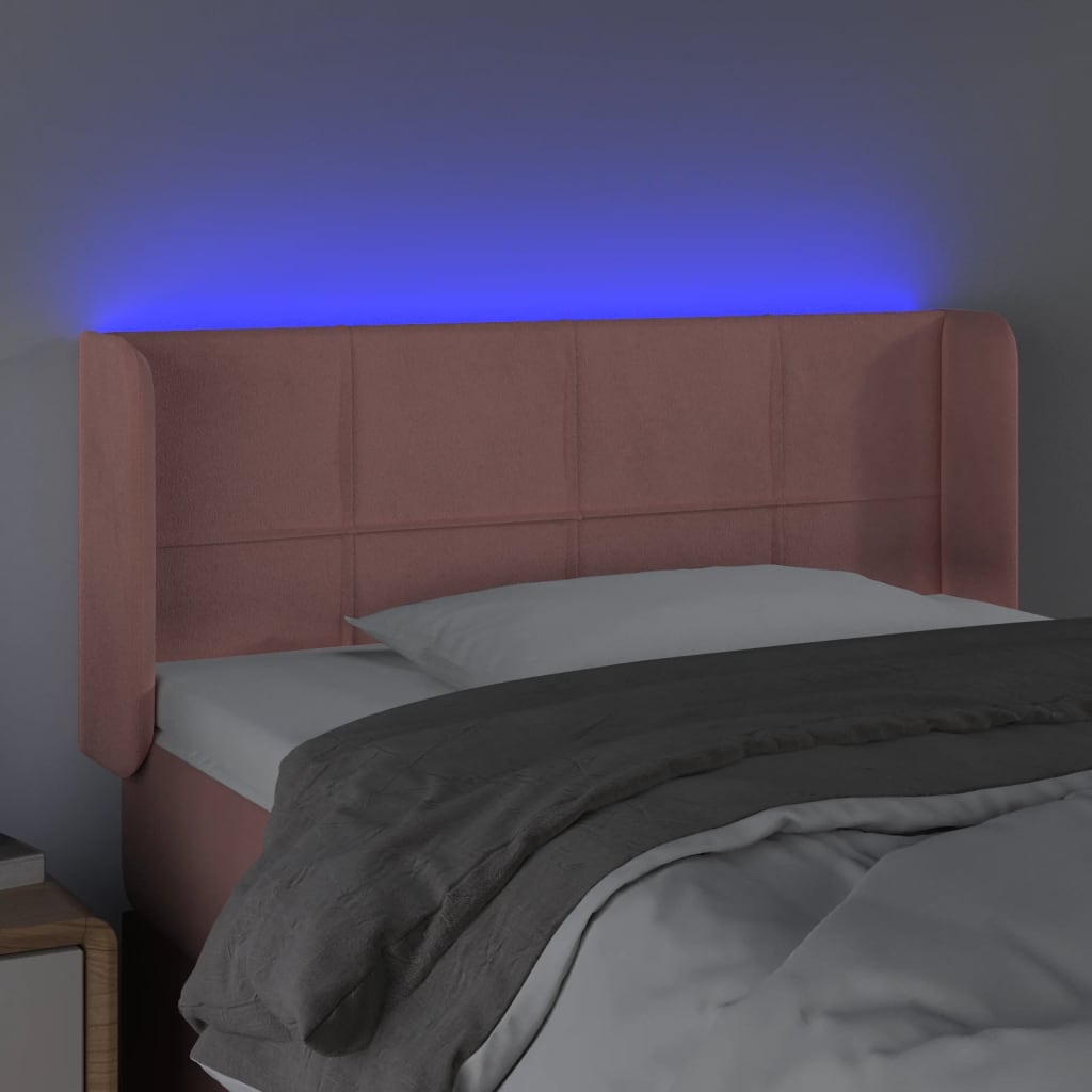 LED uzglavlje ružičasto 83x16x78/88 cm baršunasto
