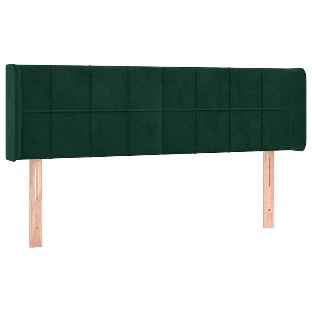 LED uzglavlje tamnozeleno 147x16x78/88 cm baršunasto