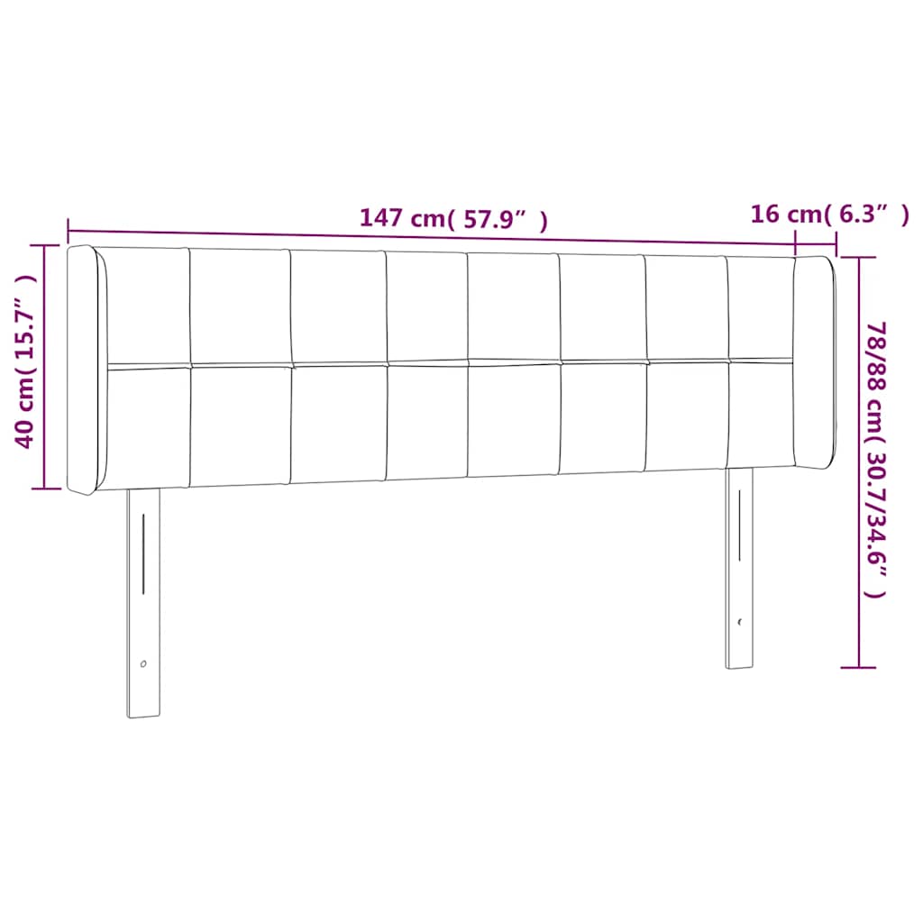 LED uzglavlje tamnozeleno 147x16x78/88 cm baršunasto