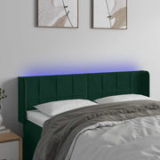 LED uzglavlje tamnozeleno 147x16x78/88 cm baršunasto